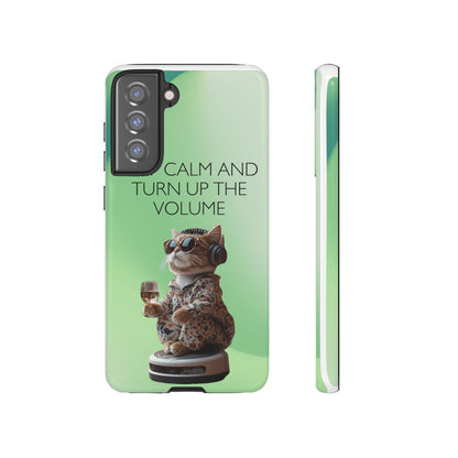 "Keep calm and turn up the volume" Mobile Phone Case (green)