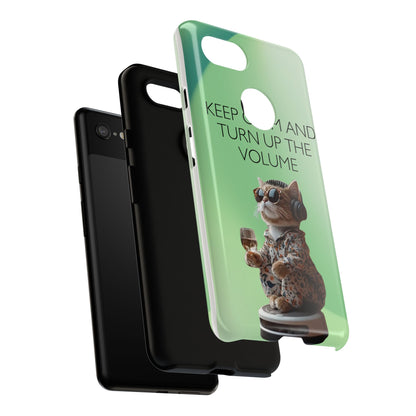 "Keep calm and turn up the volume" Mobile Phone Case (green)