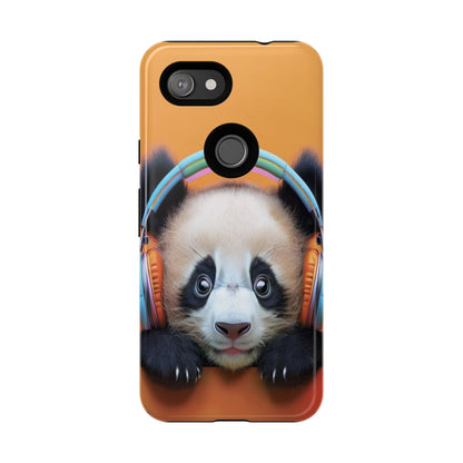 "Baby Panda wearing Headphones" Mobile Phone Case