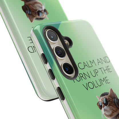 "Keep calm and turn up the volume" Mobile Phone Case (green)