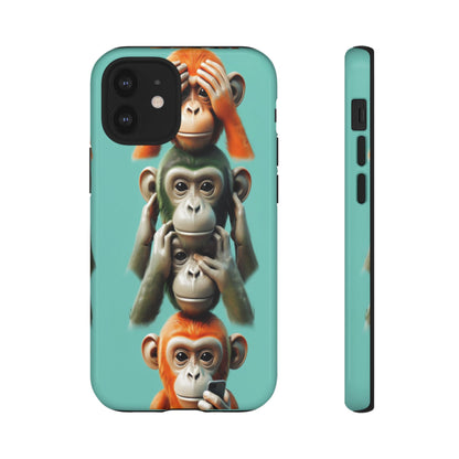 "Evolution - The Fourth Monkey" (striped background)