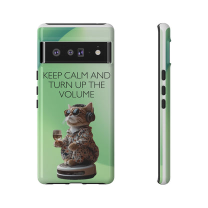 "Keep calm and turn up the volume" Mobile Phone Case (green)