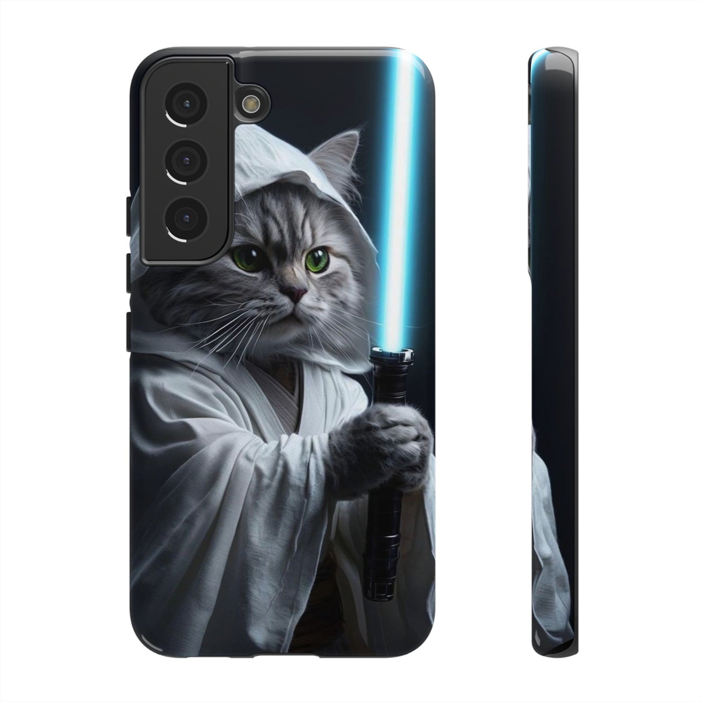 "Jedi Whisker" Mobile Phone Case (blue light sabre)