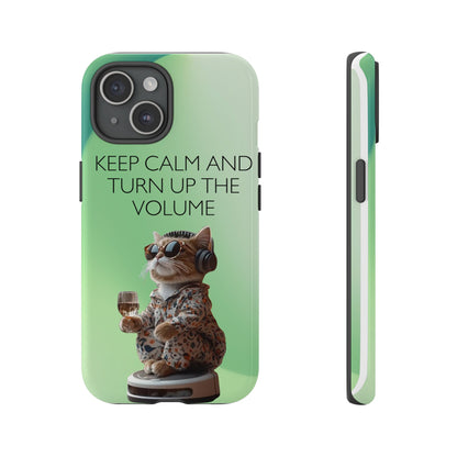 "Keep calm and turn up the volume" Mobile Phone Case (green)