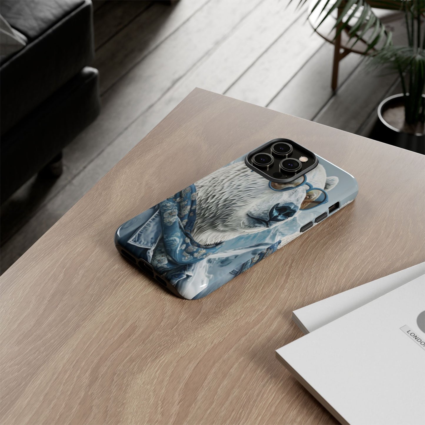 "Urban Zen Polar Bear" Mobile Phone Case (blue)