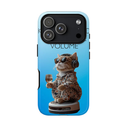 "Keep calm and turn up the volume" Mobile Phone Case (blue)