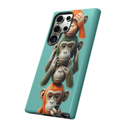 "Evolution - The Fourth Monkey" (striped background)