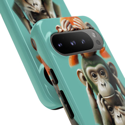 "Evolution - The Fourth Monkey" (striped background)