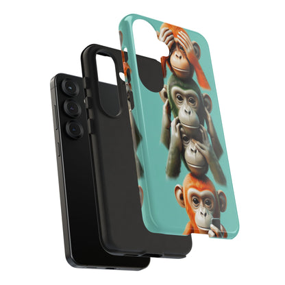 "Evolution - The Fourth Monkey" (striped background)