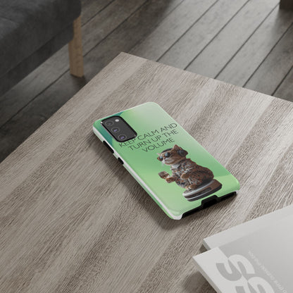 "Keep calm and turn up the volume" Mobile Phone Case (green)