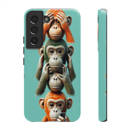 "Evolution - The Fourth Monkey" (striped background)
