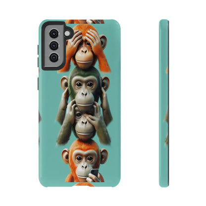 "Evolution - The Fourth Monkey" (striped background)