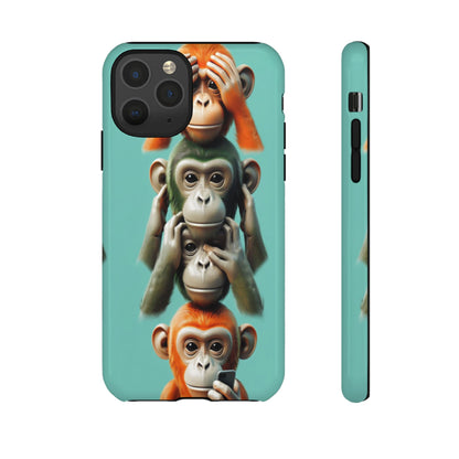 "Evolution - The Fourth Monkey" (striped background)