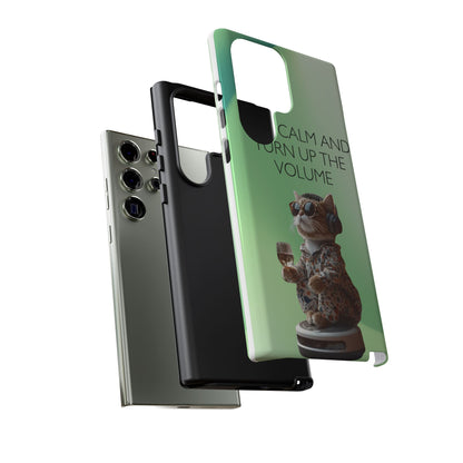 "Keep calm and turn up the volume" Mobile Phone Case (green)