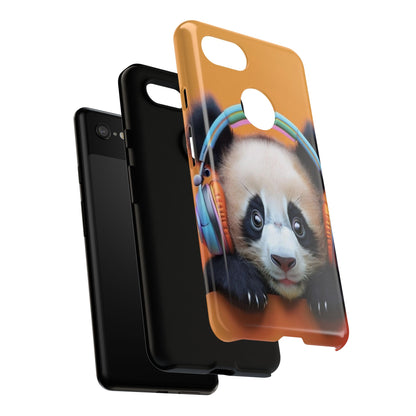 "Baby Panda wearing Headphones" Mobile Phone Case