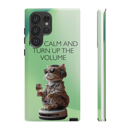 "Keep calm and turn up the volume" Mobile Phone Case (green)