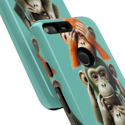 "Evolution - The Fourth Monkey" (striped background)