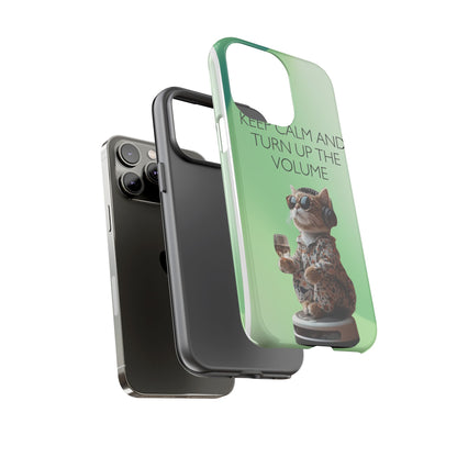"Keep calm and turn up the volume" Mobile Phone Case (green)