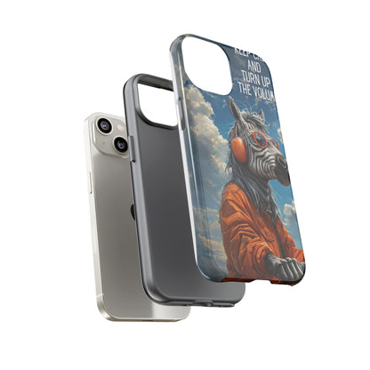 "Keep calm and turn up the volume." Mobile Phone Case