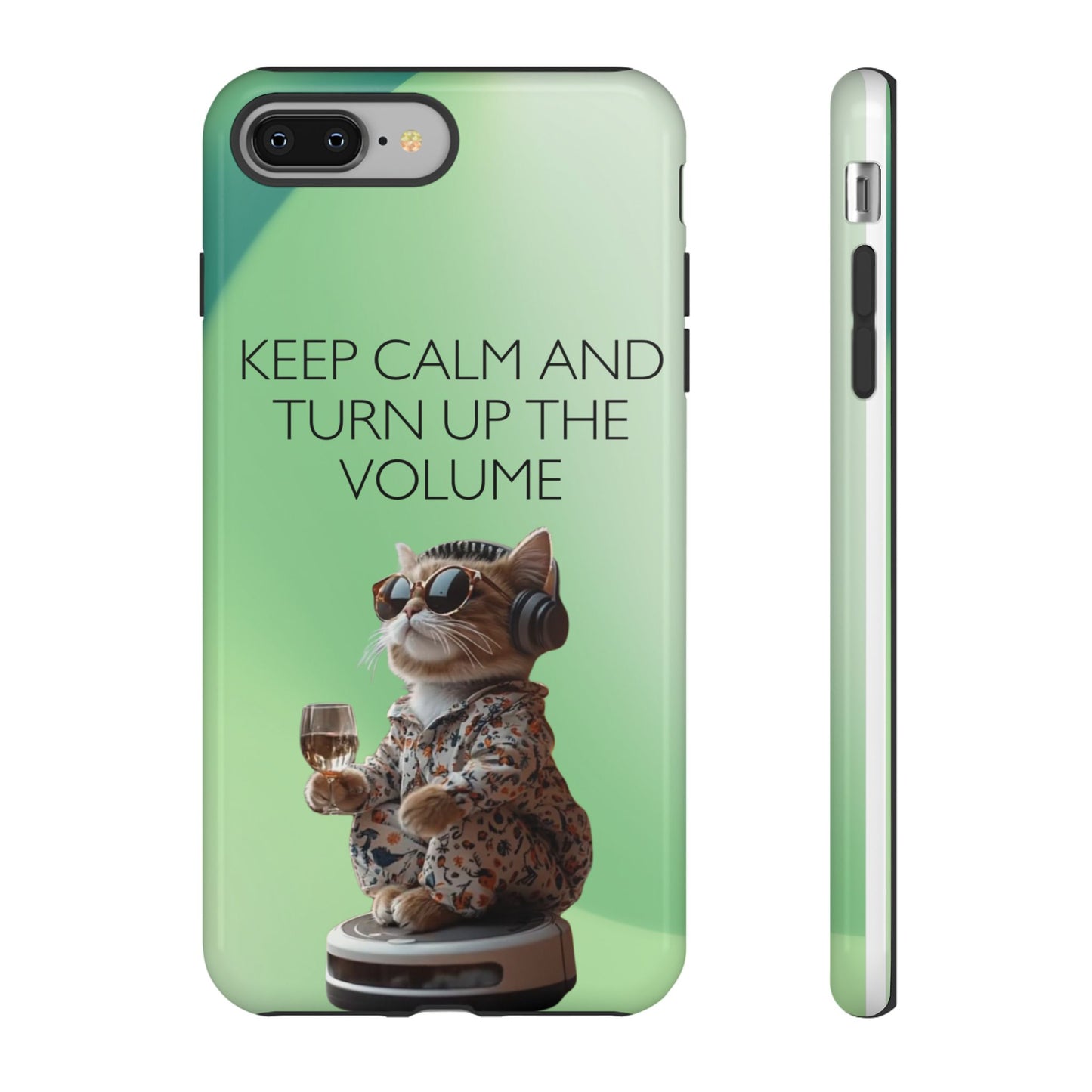 "Keep calm and turn up the volume" Mobile Phone Case (green)