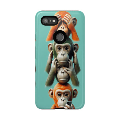 "Evolution - The Fourth Monkey" (striped background)