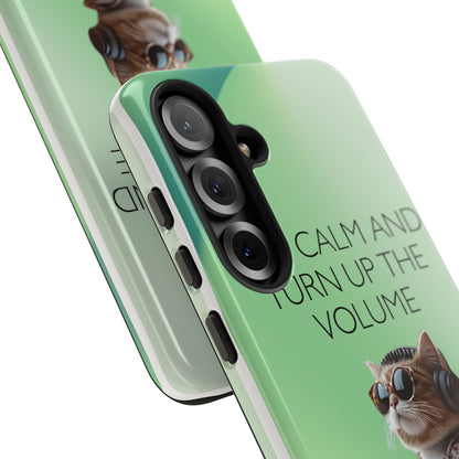 "Keep calm and turn up the volume" Mobile Phone Case (green)
