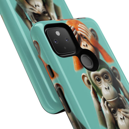 "Evolution - The Fourth Monkey" (striped background)