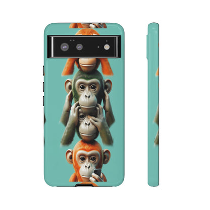 "Evolution - The Fourth Monkey" (striped background)