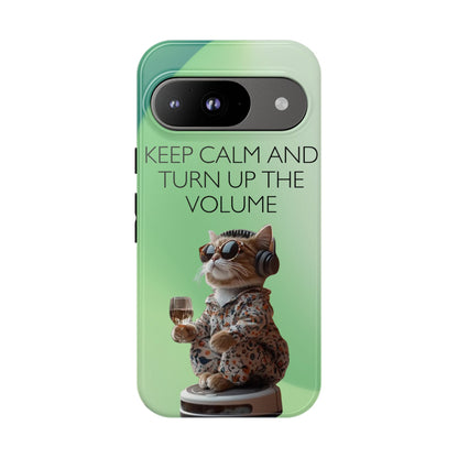 "Keep calm and turn up the volume" Mobile Phone Case (green)