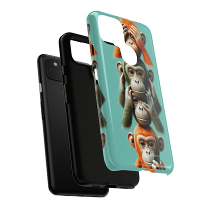 "Evolution - The Fourth Monkey" (striped background)