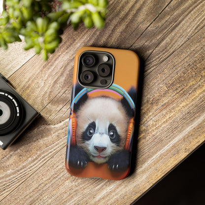 "Baby Panda wearing Headphones" Mobile Phone Case