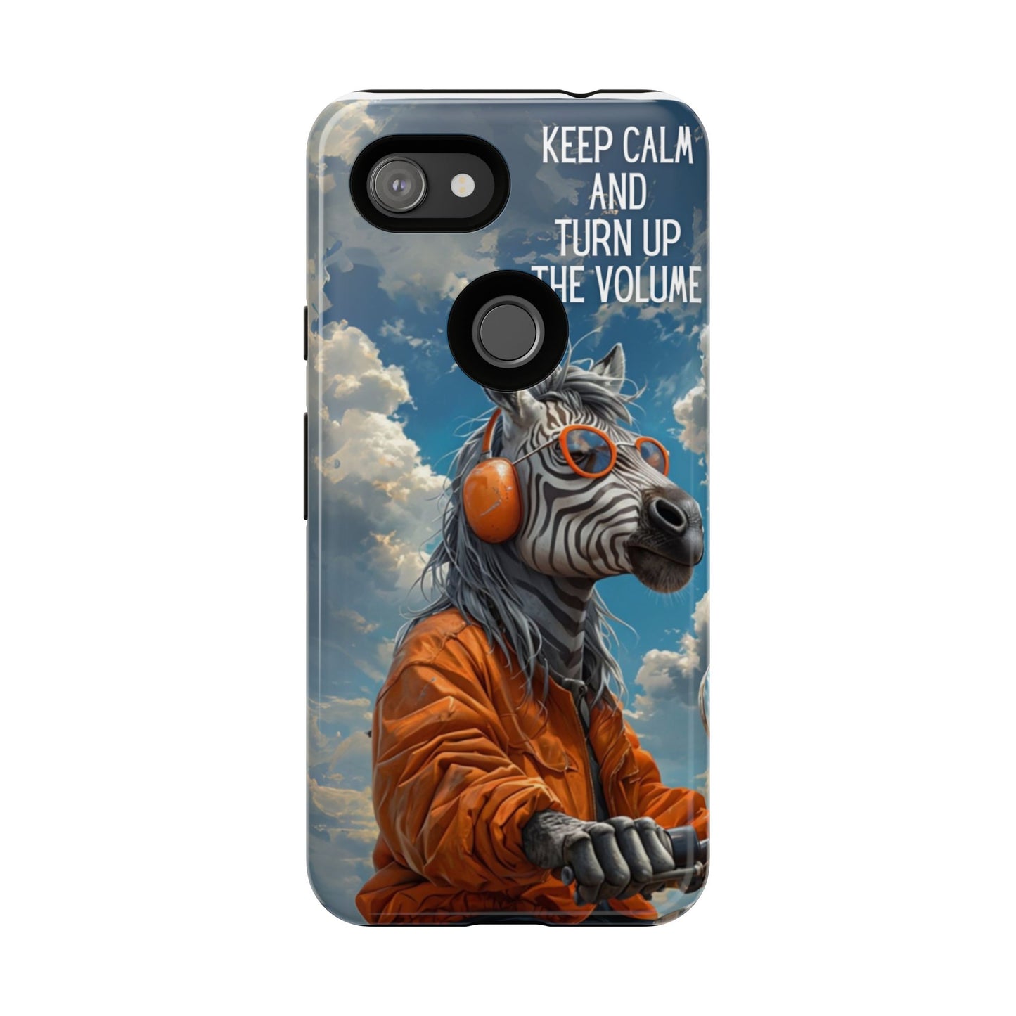 "Keep calm and turn up the volume." Mobile Phone Case