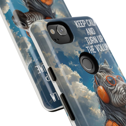 "Keep calm and turn up the volume." Mobile Phone Case