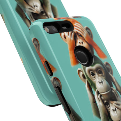 "Evolution - The Fourth Monkey" (striped background)