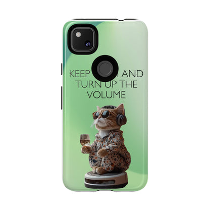 "Keep calm and turn up the volume" Mobile Phone Case (green)