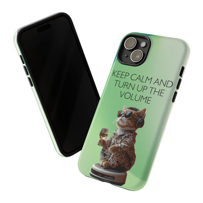 "Keep calm and turn up the volume" Mobile Phone Case (green)