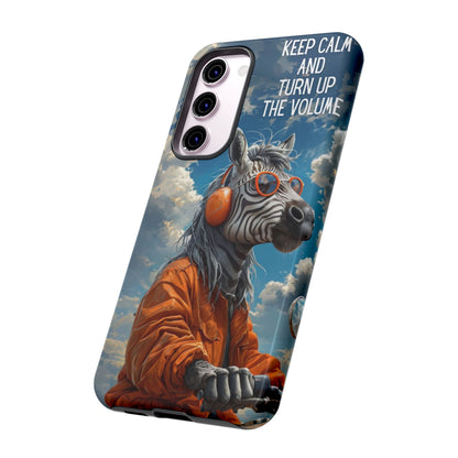 "Keep calm and turn up the volume." Mobile Phone Case