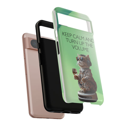 "Keep calm and turn up the volume" Mobile Phone Case (green)