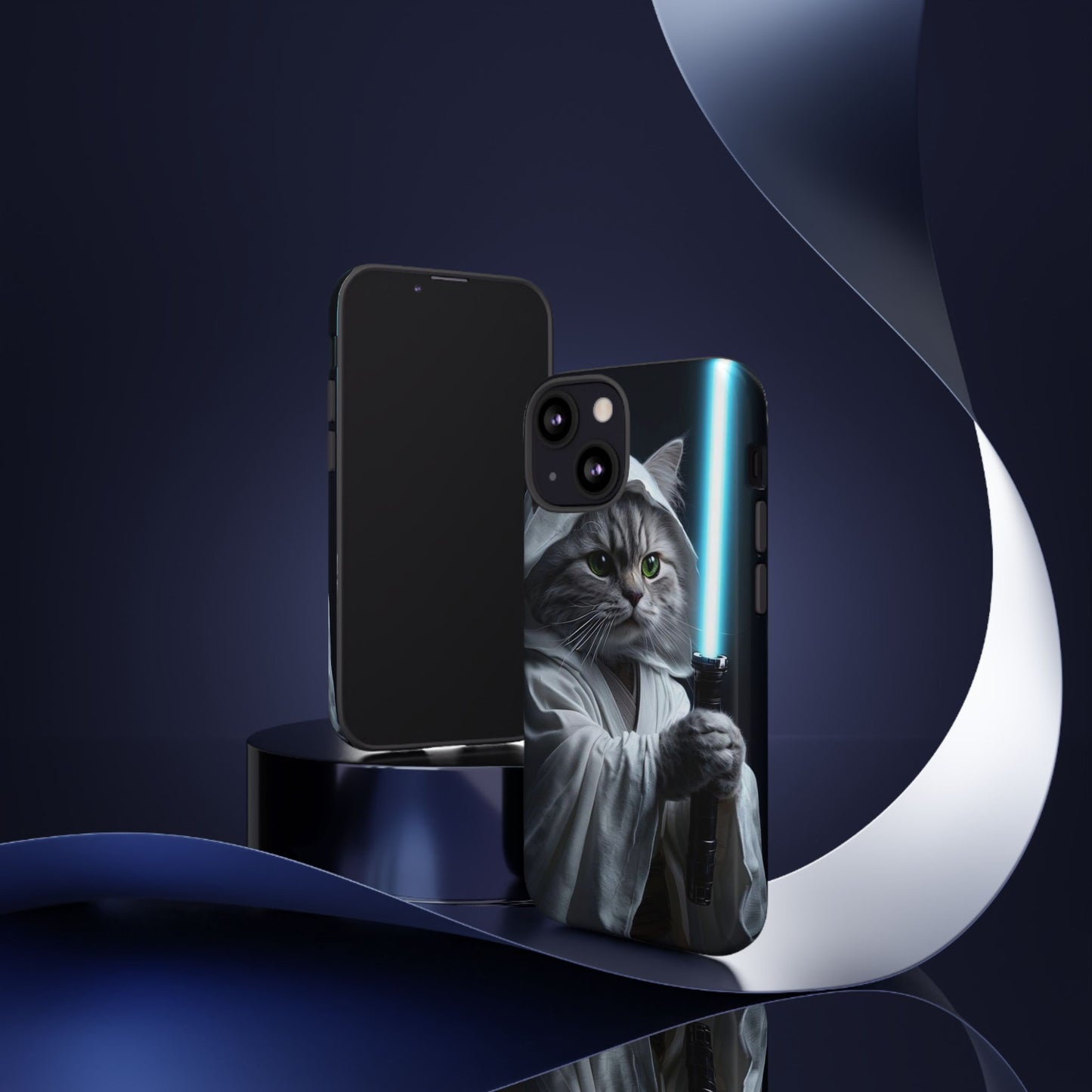 "Jedi Whisker" Mobile Phone Case (blue light sabre)