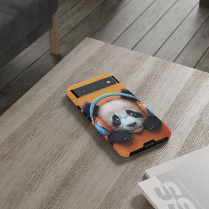 "Baby Panda wearing Headphones" Mobile Phone Case