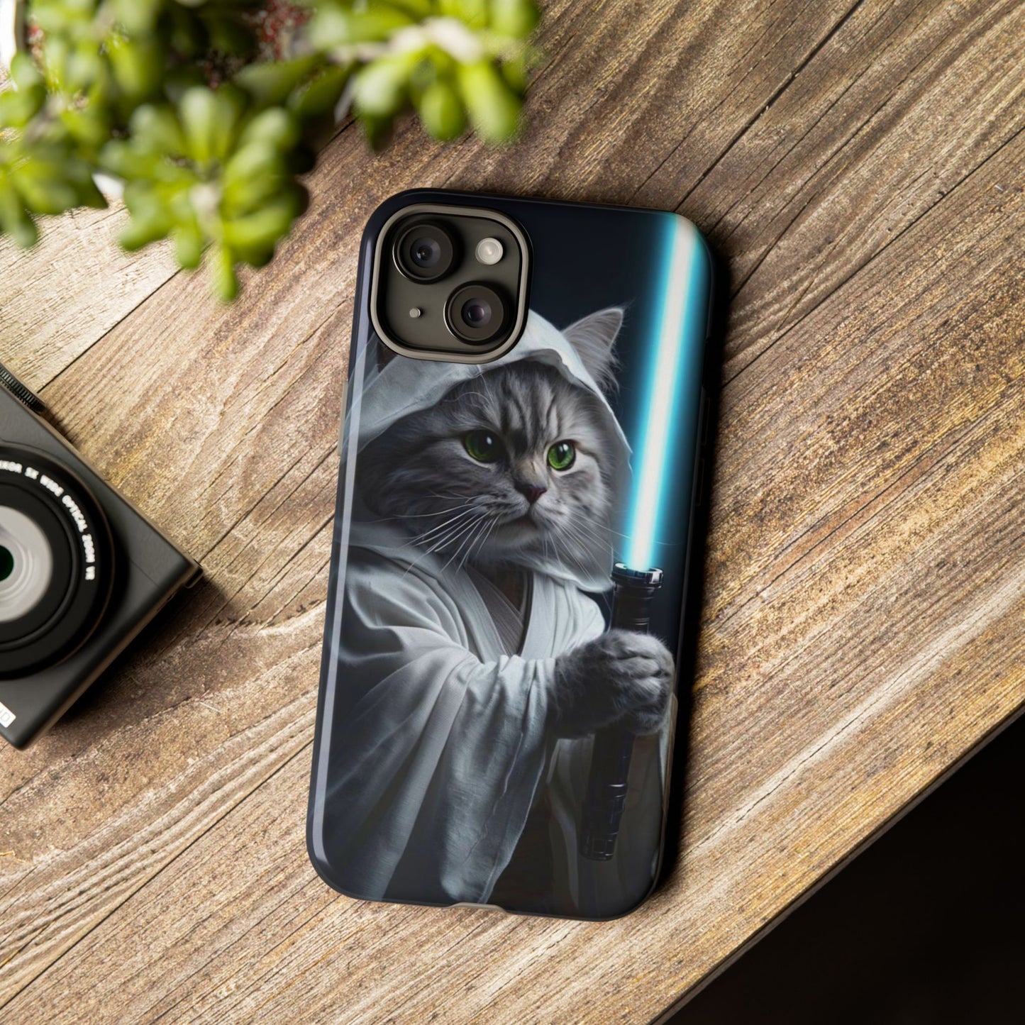 "Jedi Whisker" Mobile Phone Case (blue light sabre)