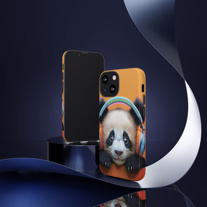 "Baby Panda wearing Headphones" Mobile Phone Case