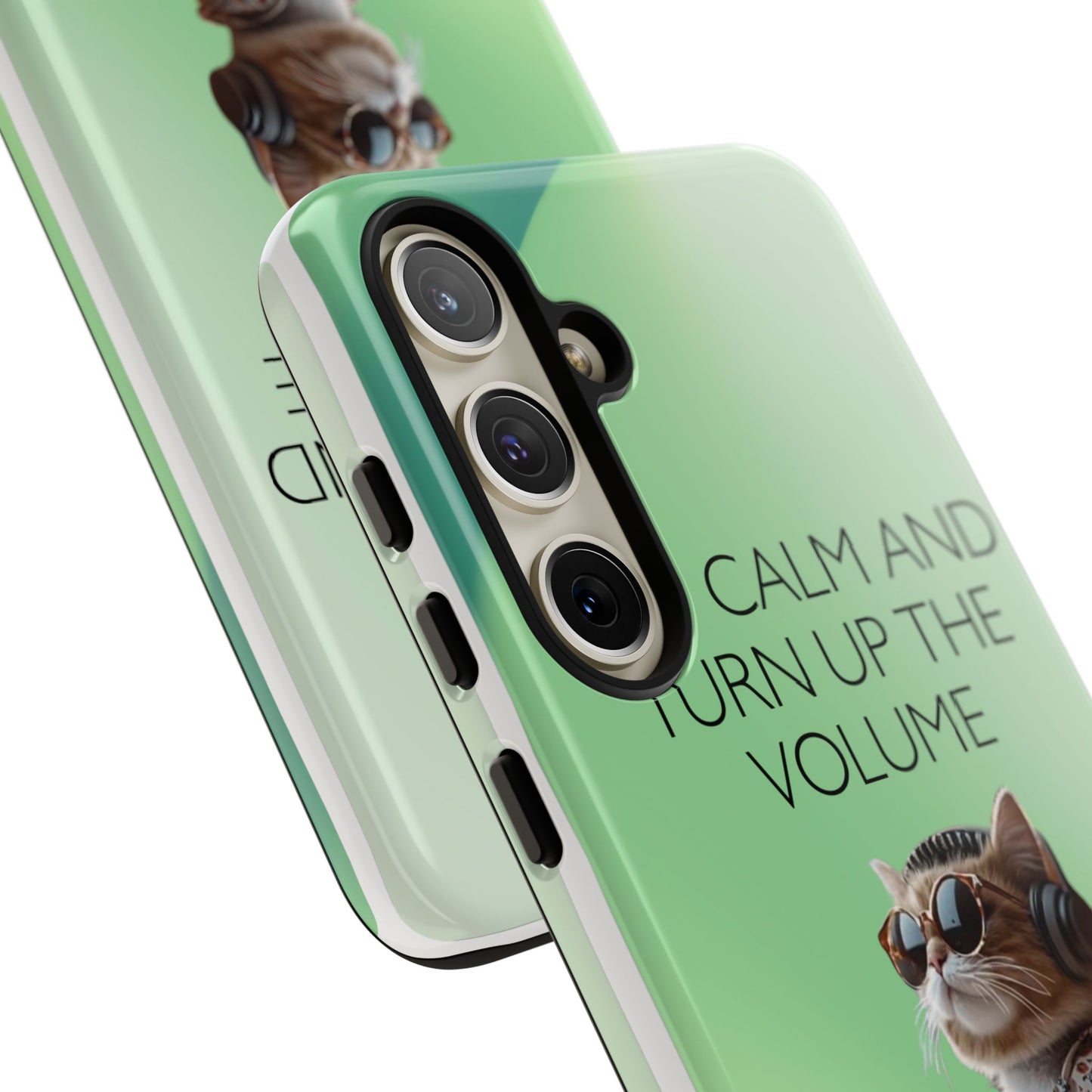 "Keep calm and turn up the volume" Mobile Phone Case (green)