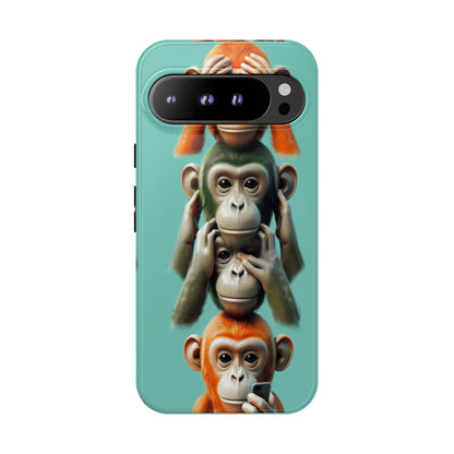 "Evolution - The Fourth Monkey" (striped background)