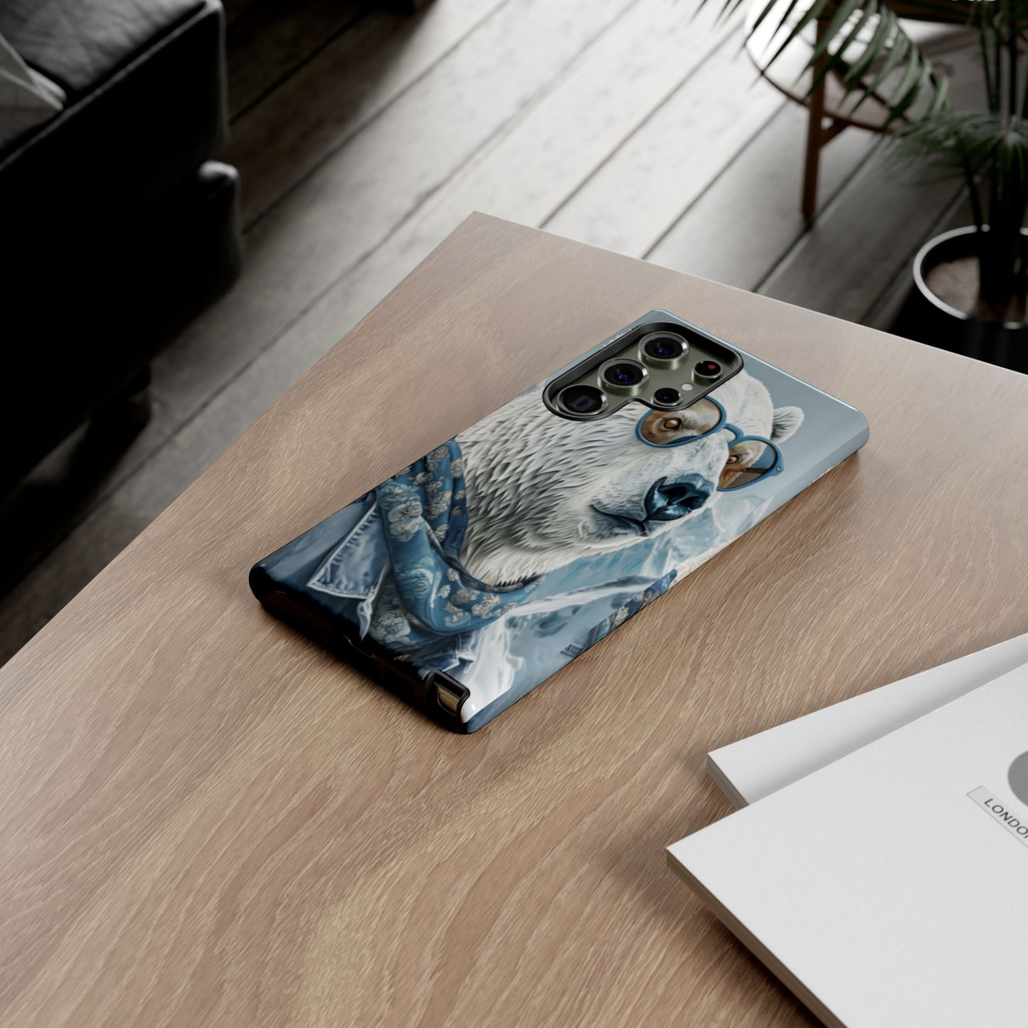 "Urban Zen Polar Bear" Mobile Phone Case (blue)