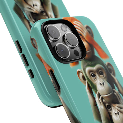 "Evolution - The Fourth Monkey" (striped background)