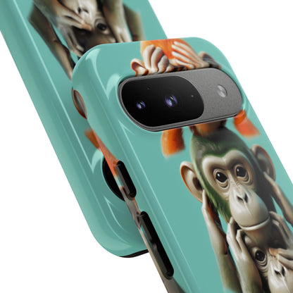 "Evolution - The Fourth Monkey" (striped background)