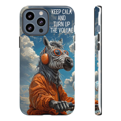 "Keep calm and turn up the volume." Mobile Phone Case