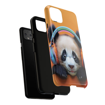 "Baby Panda wearing Headphones" Mobile Phone Case