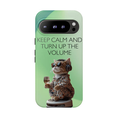 "Keep calm and turn up the volume" Mobile Phone Case (green)